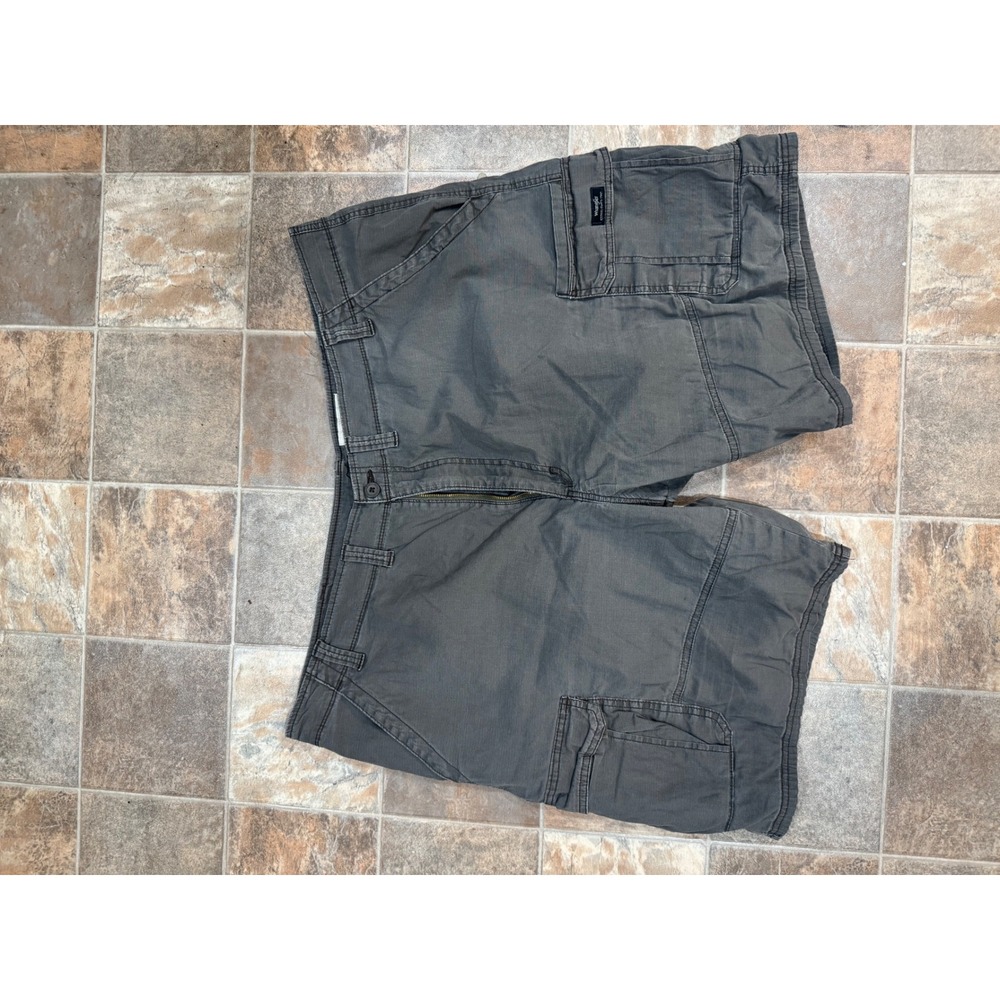 Wrangler Relaxed Fit Cargo Shorts Mens Gray Ripstop Stretch 1A29